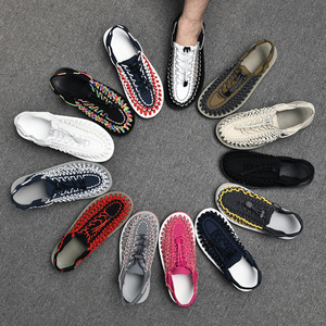 Handgemaakte Weverende Strandsandalen Voor Heren, Ademende Casual Zomer Platte Slippers Voor Buitenparen Visserssandalen Plus Size - Product Image 6