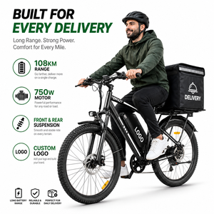 Bicicleta Eléctrica de Carga de Largo Alcance (108 km), Motor de Alta Velocidad de 27.5 Pulgadas para Repartidores Profesionales, Venta al Por Mayor de Fábrica - Product Image 1