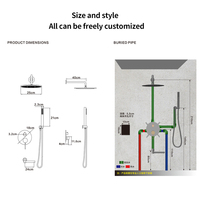 Offre Spéciale moderne contemporain en laiton salle de bain ensemble de douche mural pluie pommeau de douche panneaux chaud Style contemporain robinet de bain