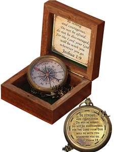 Engraved Compass Pointer Wooden Box-Portable Christian <b>Gift</b> <b>for</b> Men Catholic <b>Baptism</b> Birthday <b>Boys</b> Waterproof Shockproof - Product Image 3