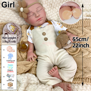 Muñeca Bebé Reborn de Silicona de 22 Pulgadas, Linda y Adorable, con Mejillas Regordetas y Cuerpo Suave al Tacto, para Coleccionistas de Arte y Regalos - Product Image 3