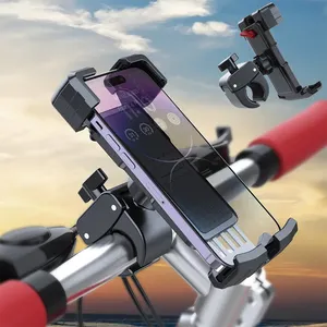 2023 Taiworld Motorcycle Phone Mount 10s Quick Install Bicycle Handlebar Phone Mount Compatible with All Cell Phone One Click