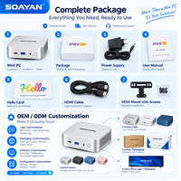 Mini PC Serveur Domestique MQI Intel 12e Génération Core i3-1215U 16 Go LPDDR4 M.2 NVMe SSD 2.5G LAN WiFi6 BT5.2 4K Windows 11 Pro