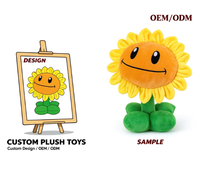 Peluche personnalisée Tournesol, Poupée en peluche de dessin animé en forme de plante, pour cadeau de jeu, OEM ODM, Figurine en peluche sur mesure