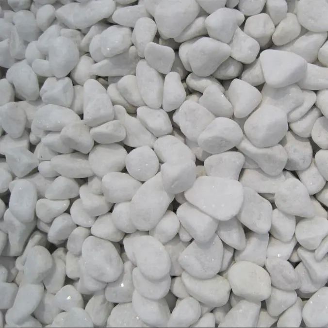 Pedras de paisagem da china driveway pedra de cascalho mármore branco neve