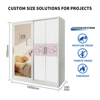 Armoire en acier moderne autoportante avec porte coulissante gauche réglable et ouverture à droite, design gain de place pour chambre à coucher