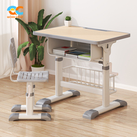 Bureau et chaise OEM/ODM pour l'école avec structure en acier, bureau et chaise spéciaux pour les élèves du primaire, ensemble table et chaise d'étude
