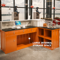 Comptoir de réception industriel commercial durable orange avec éclairage LED, design de porte de conteneur, en acier inoxydable, pour bureau et hôtel