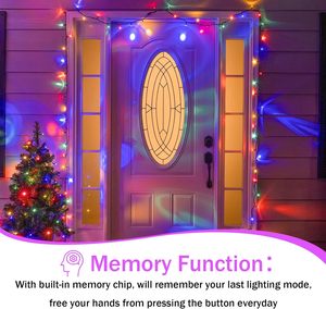 Guirlande lumineuse de Noël multicolore scintillante avec contrôleur pour l'éclairage décoratif des fêtes - Product Image 2