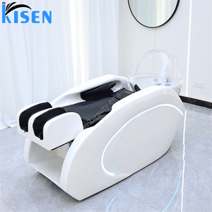 KISEN Multifunctional Automatic Hair Washing Shampoo Basin <b>Electric</b> <b>Massage</b> Table <b>Head</b> Spa Shampoo Bed for Barber Shop - Product Image 5