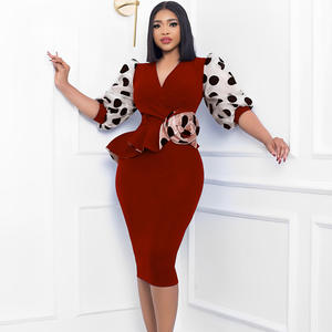 Estate nuovo temperamento di moda abito da pendolare completo tinta unita doppio petto <span class=keywords><strong>grande</strong></span> taglia elegante da donna - Product Image 6