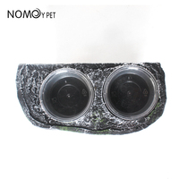 Nouveau PU Imitation Rock Double Bowl Reptile Food Water Feeder Ledge
