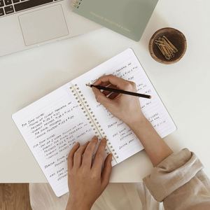 Custom A5 <b>Notebook</b> Planner Promotional Minimalist Daily Check-In Journal with Leather Cover for Effective Organization - Product Image 3