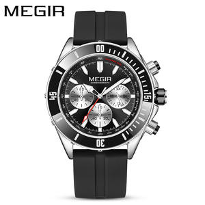 New men's watch business and sporty design with luminous finish steel and silicone strap multi-functional <b>wristwatch</b> - Product Image 3