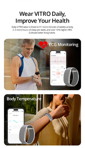 Bracelet intelligent Vitro Simple sans écran <span class=keywords><strong>avec</strong></span> analyse des données de santé ECG, suivi d'activité et de forme physique, fonction SOS, certifié CE FCC Rohs - Product Image 5