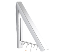 Séchoir à linge mural double pliable et rétractable en aluminium pour organisation de buanderie, salle de bain, intérieur et extérieur