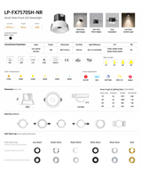 Downlight LED sin Marco de 75 mm, Apertura Pequeña, Antideslumbrante, Empotrable en Techo para Hotel y Residencial LP-FX7570SH-RTA-21