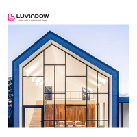 Ventanas Modernas de Madera con Arco de Media Luna para Casas, Nueva Construcción, Marco de Aleación de Aluminio de Forma Especial, Fijas Horizontales para Villas