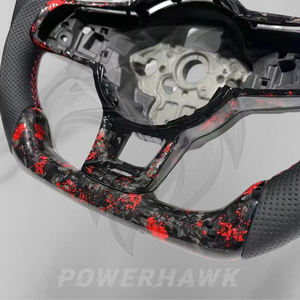 Volant en cuir et fibre de carbone de rechange pour VW Volkswagen Golf 6 7 8 MK5 MK6 MK7 MK8 GTI R Polo Passat CC Jetta Scirocco - Product Image 4