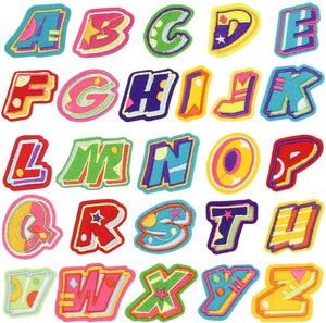 Hot 26 Chenille Glitters carta parches hierro en palo inicial en parches bordados decorativos para ropa sombreros chaqueta Jeans - Product Image 4