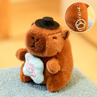 Peluche Capybara 10 cm, douce et mignonne, petite poupée pendentif, porte-clés, breloque de sac, vente en gros transfrontalière, rembourrage en polyester et coton PP 5-7