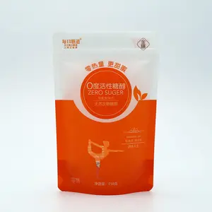 Custom Print Oranje Kleur Rits Plastic Snoep Mylar Verpakking Zak Voor Nul Calorieën Suiker