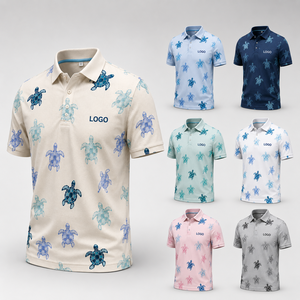 Polo de Golf Personalizado Premium para Hombre con Diseño de Palmeras, Ropa de Resort de Marca Privada con Tecnología de Absorción de Humedad, OEM - Product Image 2