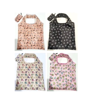 <b>Folding</b> Polyester Letter Pattern Shopping <b>Bag</b> with Shoulder Strap for Advertising Supermarket Use Green Tote - Product Image 3