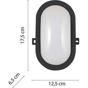 Lámpara de Pared LED Negra Velamp TartaRuga de 5.5W, IP54, 450Lm, 4000K, Iluminación Exterior para Jardín, Plástico ABS, Montaje en Tira Larga - Product Image 3
