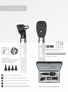 Otoscopio de Fibra Óptica, Endoscopio, Set de Examen de Oído y Ojo, Oftalmoscopio, Otoscopio de Uso Veterinario - Product Image 5