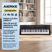 AIERKE ARK-150 Teclado electrónico de 61 teclas con pantalla LED Plástico 300 Ritmos y 50 canciones de demostración para estudiantes