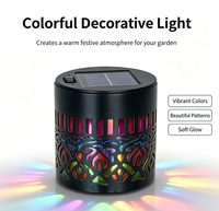 Lampes murales solaires en verre Mandala, petites lampes LED à motif de pivoine creuse, décoration de jardin extérieur, lumière de cour, cadeau, décorations festives