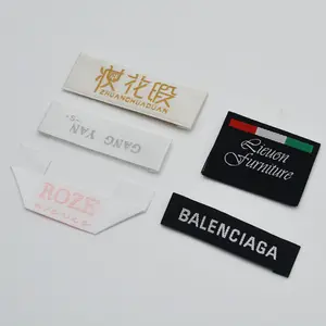 China Manufacturer Supply Good Price Custom Logo Silk Satin Clothing Woven Main Labels For Clothing