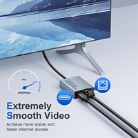 TUTI Hub USB 2 en 1 con Puerto LAN RJ45 100/1000Mbps, Carga PD 100W, Tarjeta de Red Gigabit 1000Mbps para Chromecast con Google TV