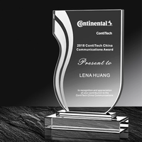 Gravure de logo personnalisé en forme de S Impression UV Crystal Award Plaque en verre cristal