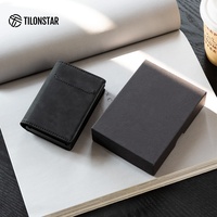 Dompet Lipat Aluminium TILONSTAR TVC902 Dengan Kantong Koin Resleting, Perlindungan RFID, Tempat Kartu ID Kulit Mewah