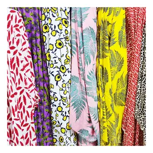 Stock High Quality 100 recycled/eco-friendly Polyester Chiffon Printed Fabric For Women Skirt