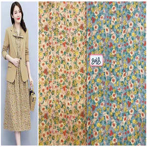 Tessuto 100% in cotone stampato per camicetta da donna vestito con <span class=keywords><strong>fiori</strong></span> da disegno semplici - Product Image 1