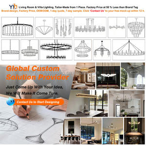 YH 北欧现代家居豪华LED黄铜水晶2层圆形环形吊灯吸顶灯吊灯客厅卧室餐厅 - Product Image 6