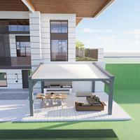 Pergola en aluminium de luxe avec protection UV, toit rétractable à commande à distance et matériaux résistants aux intempéries pour une ombre durable