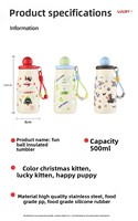 Gourde Isotherme Portable en Acier Inoxydable 500ml, Design Attrayant, Cadeau d'Affaires de Haute Qualité, Isolation Thermique 6-12 Heures
