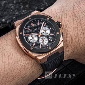 Reloj cronógrafo de moda de negocios deportivo de lujo, esfera analógica, correa de silicona resistente al agua de cuarzo, reloj de mano japonés con logotipo personalizado - Product Image 6