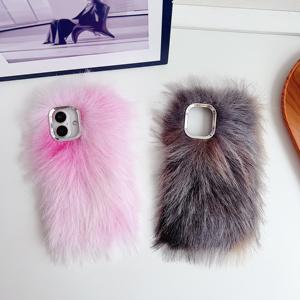 Funda de teléfono esponjosa de piel de felpa cálida para invierno, funda de tacto suave <span class=keywords><strong>peluda</strong></span> para iPhone 11 12 13 14 15 16 17 Pro Max - Product Image 3