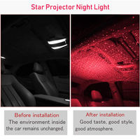 Luz decorativa USB para techo de coche, luz de estrella romántica para Interior, Mini LED, láser estrellado, atmósfera de estrella