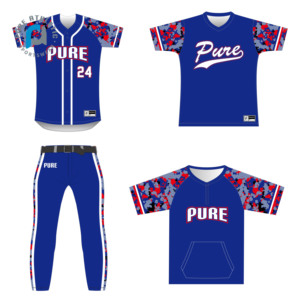 Pure Custom Strepen Volledige Buttons Down Honkbal Jersey Shirts Jeugd Volwassen Team Honkbal Softbal Uniformen Broek Batting Jack - Product Image 4