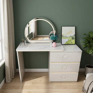 Modern Makeup <b>Vanity</b> <b>Table</b> With Lighted <b>Mirror</b> Storage Desk For Bedroom Furniture - Product Image 4
