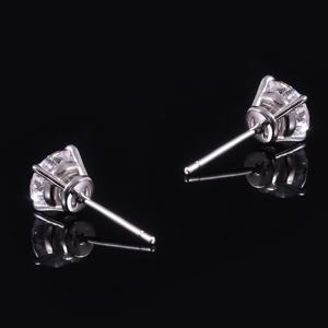 Permanente IGI certificado CVD HPHT redondo 6,5mm 1ct DEF VS <span class=keywords><strong>diamante</strong></span> creado en laboratorio 14K Au585 oro 2ctw por par pendientes <span class=keywords><strong>de</strong></span> tuerca <span class=keywords><strong>de</strong></span> moissanita - Product Image 4