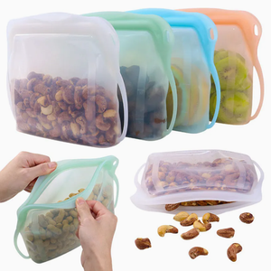 Sacs de conservation alimentaire réutilisables en silicone LEDUN, qualité alimentaire, étanches, pochettes verticales avec fermeture hermétique, 500/1000/1500 ml, personnalisables - Product Image 5