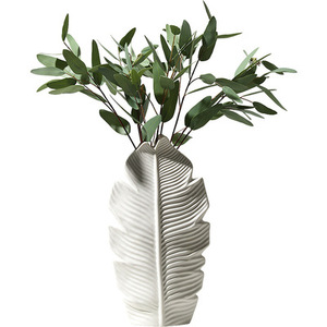 Jarrón de Cerámica Creativo de Estilo Nórdico, Diseño de Flores y Hojas para Decoración del Hogar, Jarrón de Porcelana Modelo para Venta al por Mayor - Product Image 5