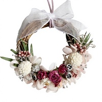 Lot de matériaux DIY écologiques en gros : petites guirlandes de fleurs séchées, vigne, couronnes de Noël avec couleur personnalisable